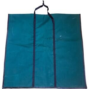 Large Canvas Flat Storage Carrying Bag 37 x 38 Teal Hook Loop Closure